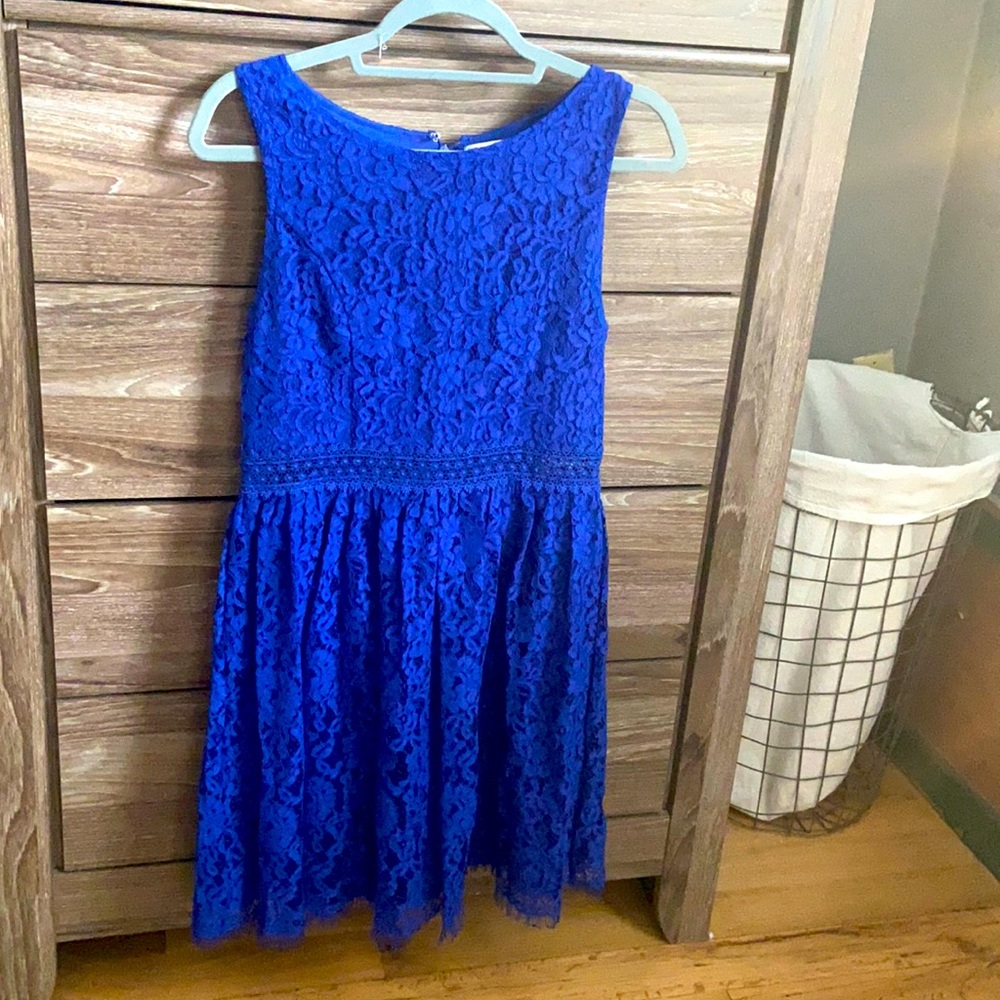 Blue Lace Cocktail Dress